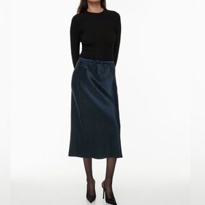 Babaton Skyscraper Satin Midi Skirt Aritzia 2XS